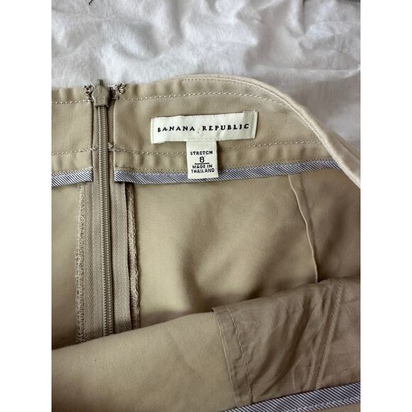 Banana Republic women's sz 8 tan /khaki stretch knee-length pencil skirt - Picture 4 of 8